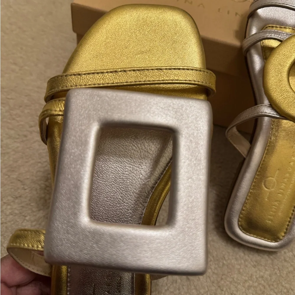 Chic Gold and Silver Sandals - Picture 4 of 8